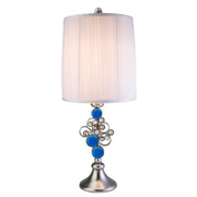 28' Tall Polyresin Table Lamp 'Just Dazzle' with Silver finish, White Shade