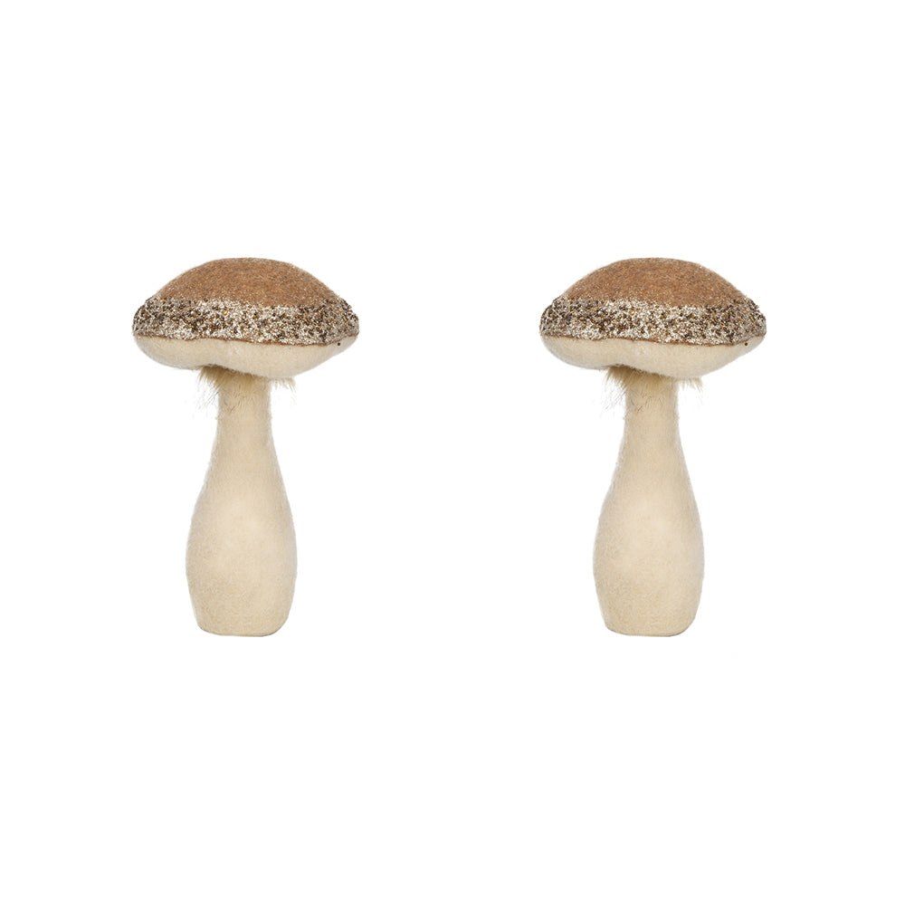 2pcs 7x7x12'' Light Brown Mushroom Holiday Ornament, for Harvest Festival Fall Festival & Thanksgiving Table Decorations