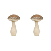2pcs 7x7x12'' Light Brown Mushroom Holiday Ornament, for Harvest Festival Fall Festival & Thanksgiving Table Decorations