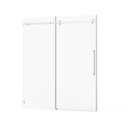 Goodyo Frameless Shower Door, Silent Sleek Sliding Glass Door, Chrome Tempered Glass, 60' W x 72' H