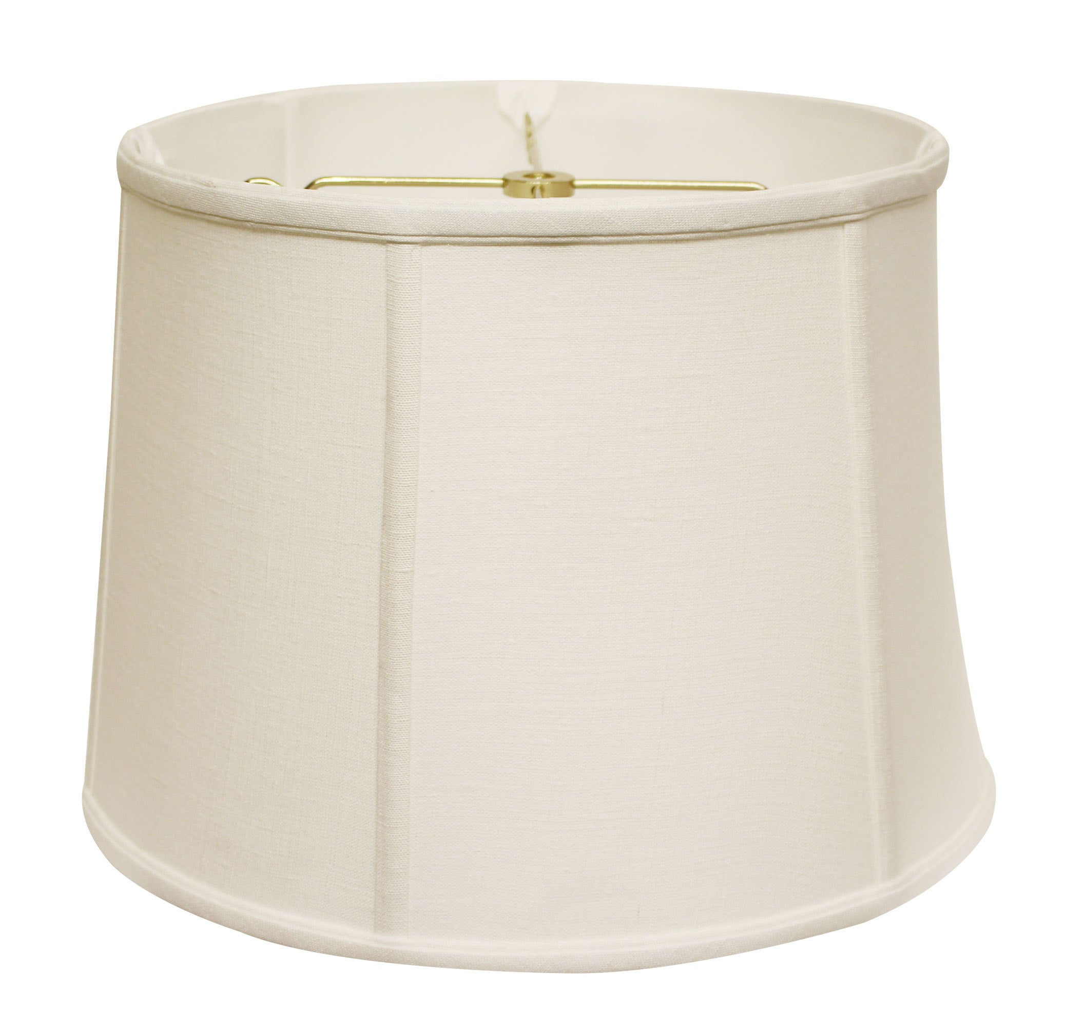 Retro Drum Softback Lampshade with Washer Fitter, White Fabric Lampshade for Table Lamps, Natural Linen, 11' Top x 13' Bottom x 9.25' Height