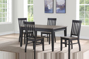 Farmhouse 5pc Dining Set: Two-Tone Finish, Cottage Style Table, Schoolhouse Chairs, Perfect for Gathering