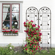 2 Pack Metal Garden Trellis 86.7' x 19.7' Rustproof Trellis for Climbing Plants Outdoor Flower Support Black