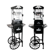 Popcorn Machine with Cart ,Wheels & 10 Oz Kettle Popcorn Maker Measuring 3 plastic spoon Home Theater Popcorn Machine-Black