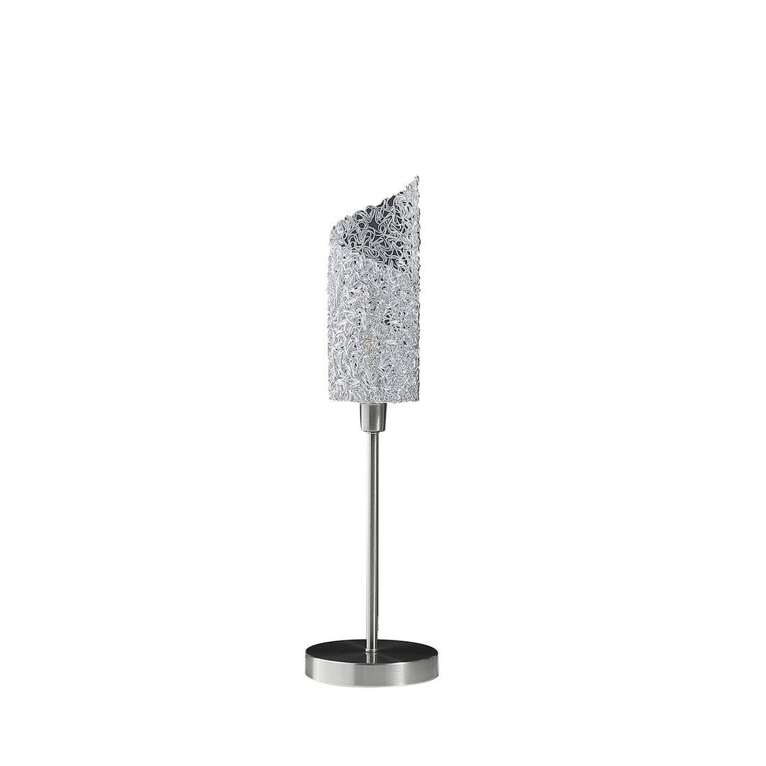 22' In Aldo Upright Concave Aluminum Brush Silver Table Lamp