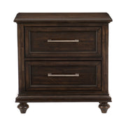 Solid Transitional Style Bedroom 1pc Nightstand of 2 Drawers Traditional Framing Driftwood Charcoal Finish Wooden Furniture