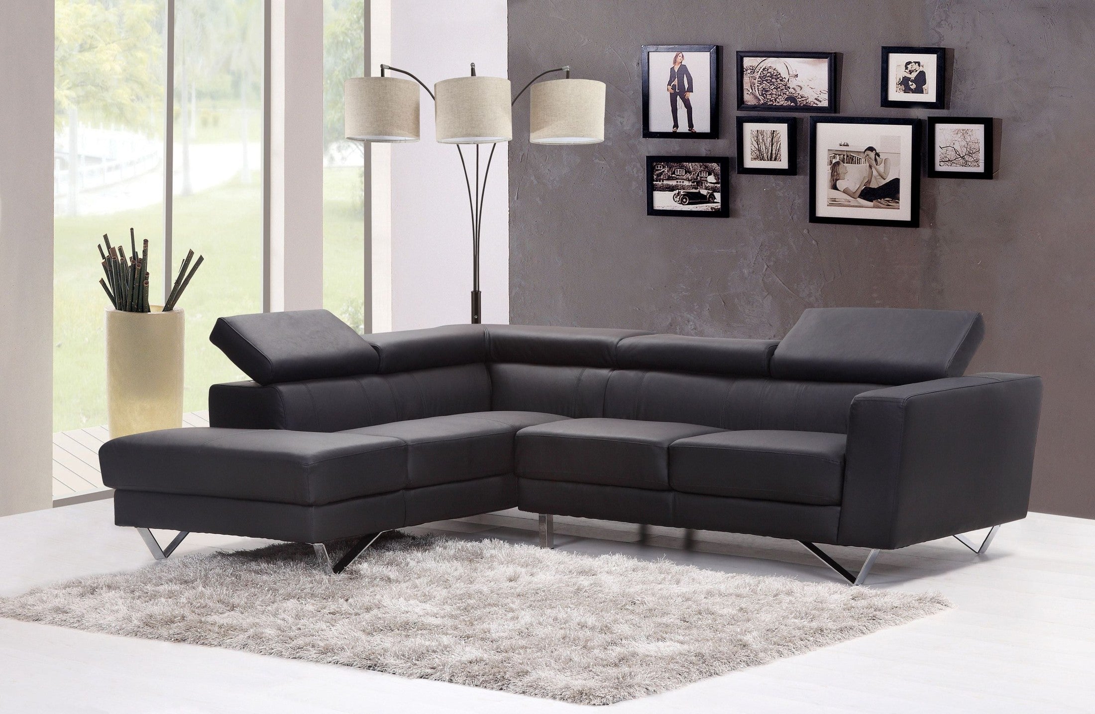 84'H ESPRESSO TRIPLE SHADE FLOOR LAMP (3.65/43.20)