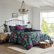 5 Piece Comforter Set Black King/Cal King