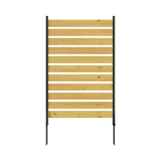 Goodyo Outdoor Cedar Wood Privacy Screen for Pool and Equipment Enclosures, Black and Natural, Metal & Wood, 72.8'H x 38.5'W