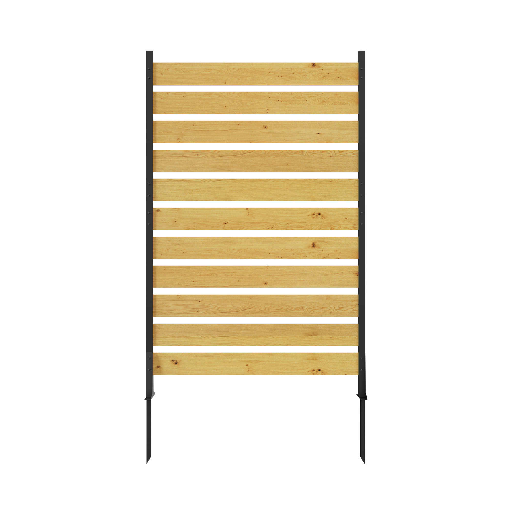Goodyo Outdoor Cedar Wood Privacy Screen for Pool and Equipment Enclosures, Black and Natural, Metal & Wood, 72.8'H x 38.5'W