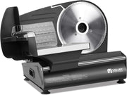 Meat Slicer Machine for Home, Electric Food Slicer with 7.5' Stainless Steel Blade, Adjustable Thickness, Easy to Clean, Cuts Meat, Bread, Cheese and Deli, Black