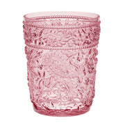 Paisley Acrylic Glasses Drinking Set of 4 DOF, BPA Free, Pink, 13oz