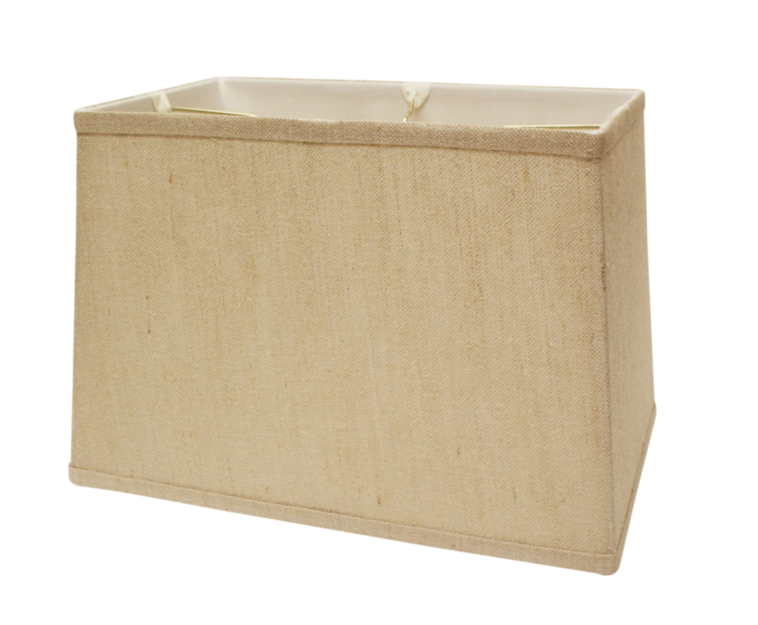 Retro Rectangle Softback Lampshade with Washer Fitter, Natural Fabric Lampshade for Table Lamps, 7x12' Top x 9x14' Bottom x 10.25' Height
