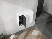 12' Bathroom Side Cabinet, 3-Soft Close Doors, Float Mounting Design, 12*3(KD-Packing)