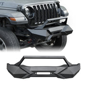 X Style Front Bumper with Winch Plate Compatible with Wrangler JK (2007-2018) Heavy Duty Black Textured Manganese Steel Construction, Perfect for On and Off-Road Used