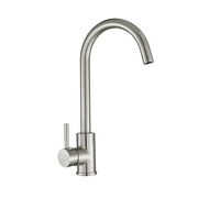 Modern Kitchen Sink Faucet with Single Handle, Brushed Nickel Finish, Stainless Steel, 14.8 Inch Height