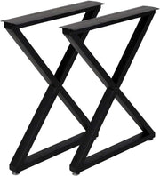 Metal Table Legs 28''x 24'' Heavy-Duty Desk Legs Industrial Furniture Legs for Dinning Table, Computer Table, Office Table (2Pcs)-Black