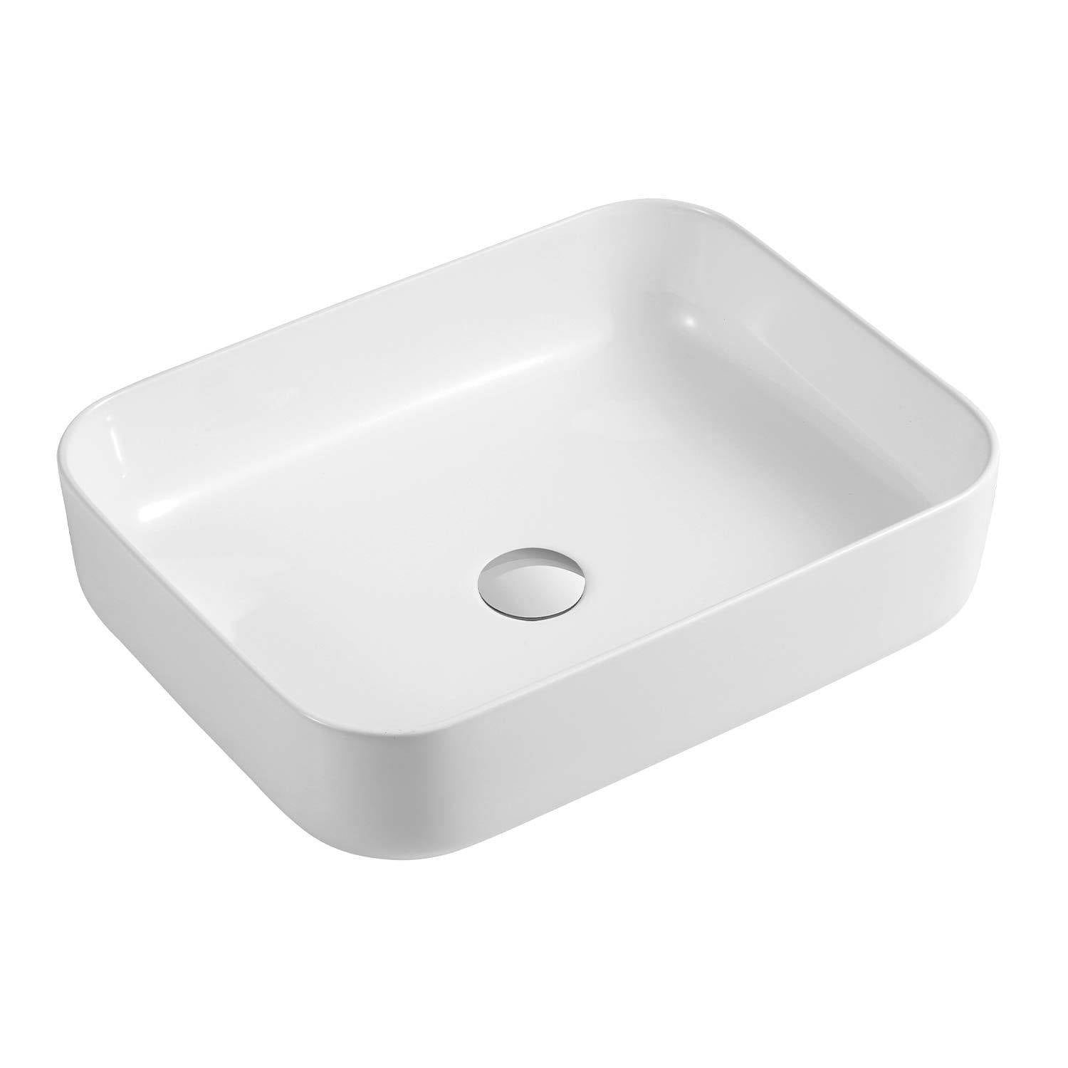 DAX  Ceramic Rectangle Bathroom Vessel Basin White Matt - (20' x 16.5')
