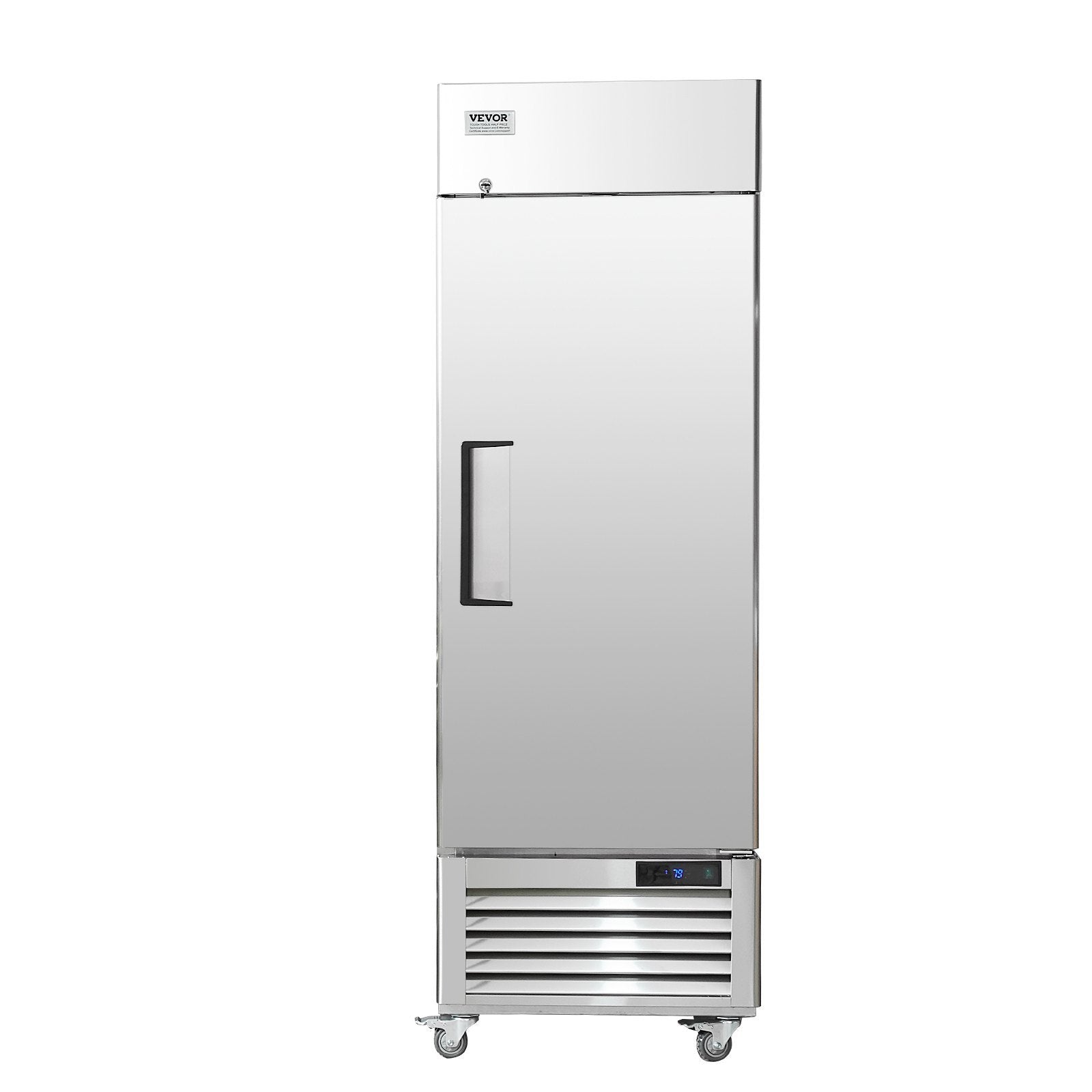Commercial Refrigerator 19.32 Cu.ft, Reach In 27' W Upright Refrigerator Single Door, Auto-Defrost Stainless Steel Reach-in Refrigerator & 4 Shelves, 33 to 41℉ Temp Control, LED Light, 4 Wheel