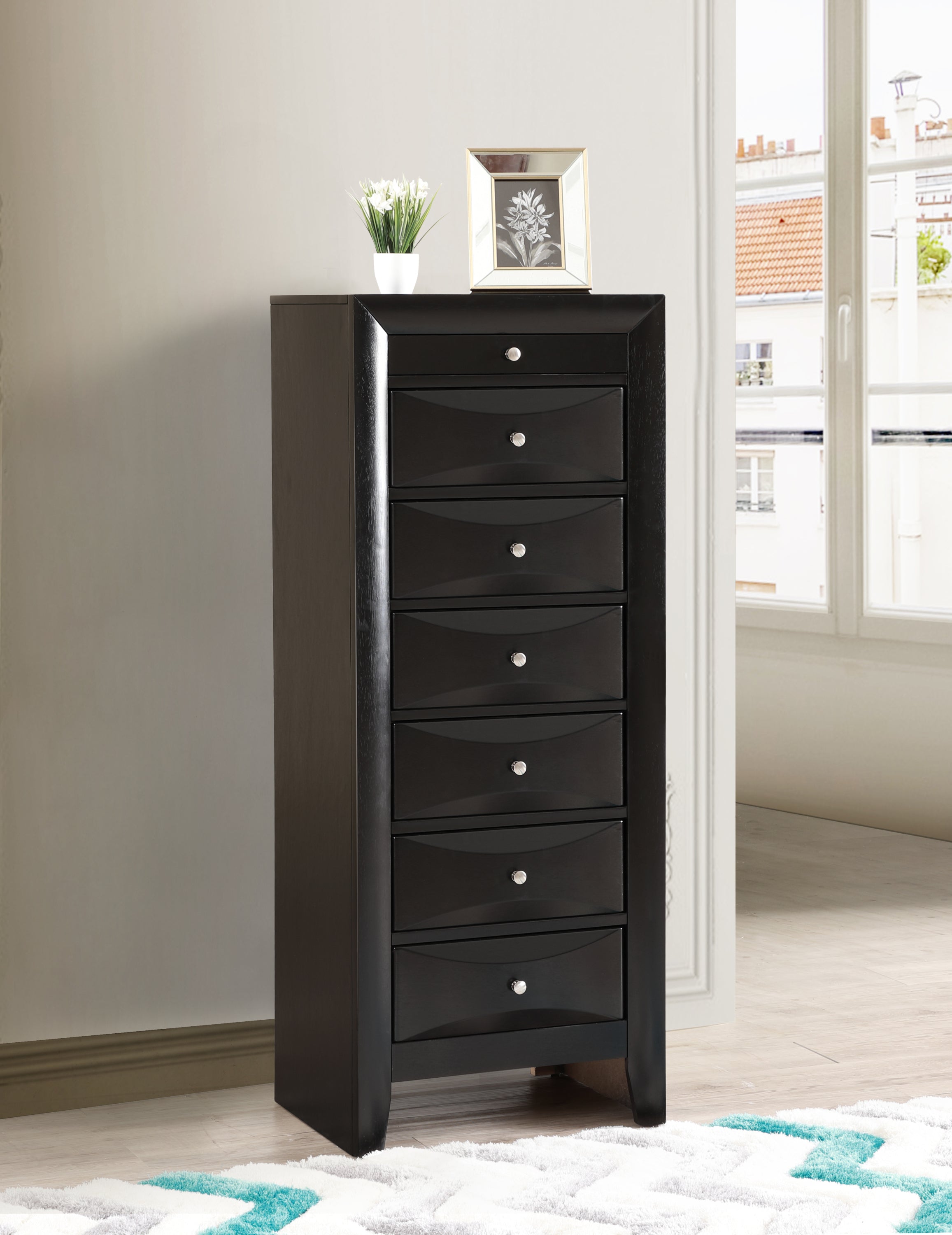 Glory Furniture Marilla G1500-LC 7 Drawer Lingerie Chest , Black