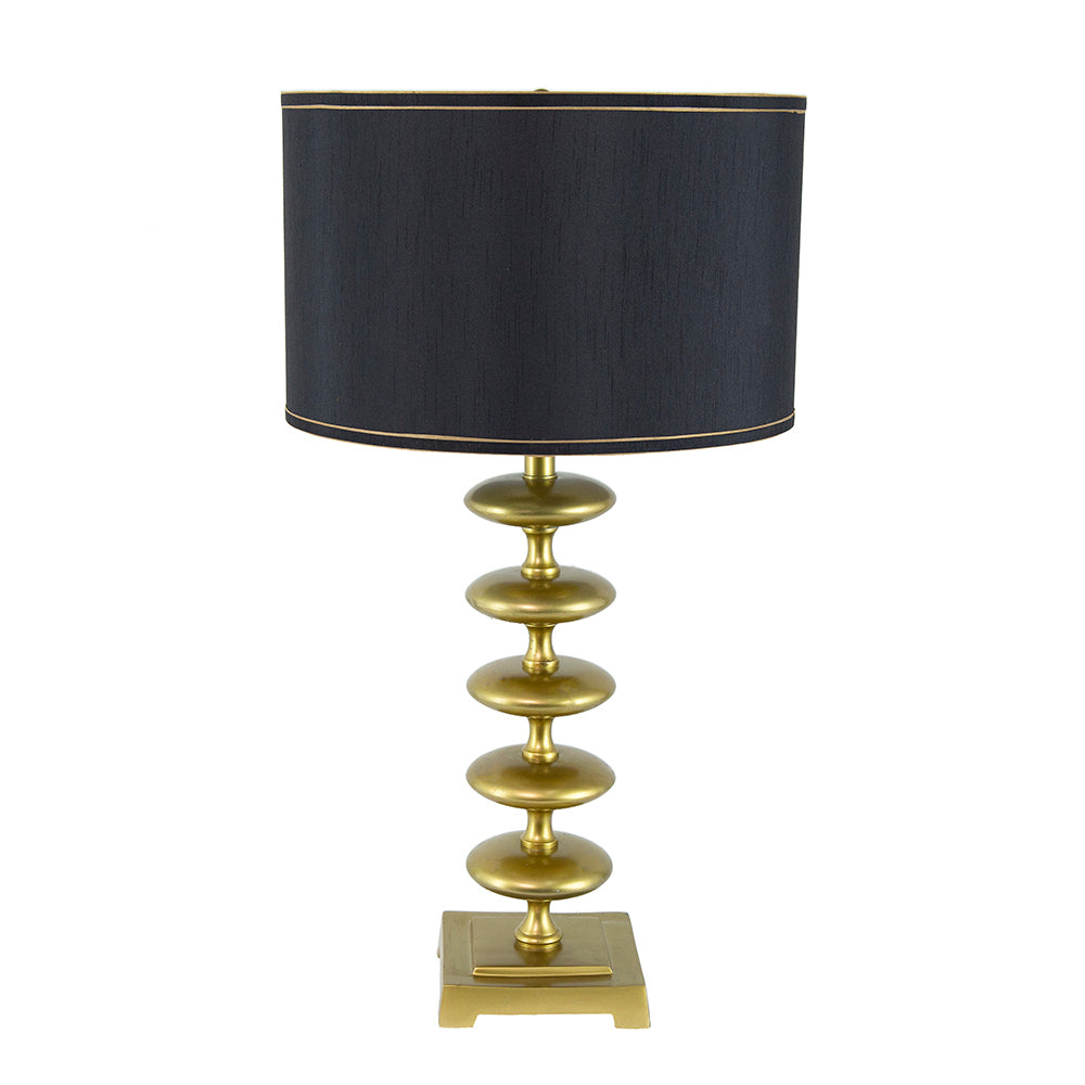 16x16x29.8' Gold and Black Table Lamp with Contemporary Disc Design