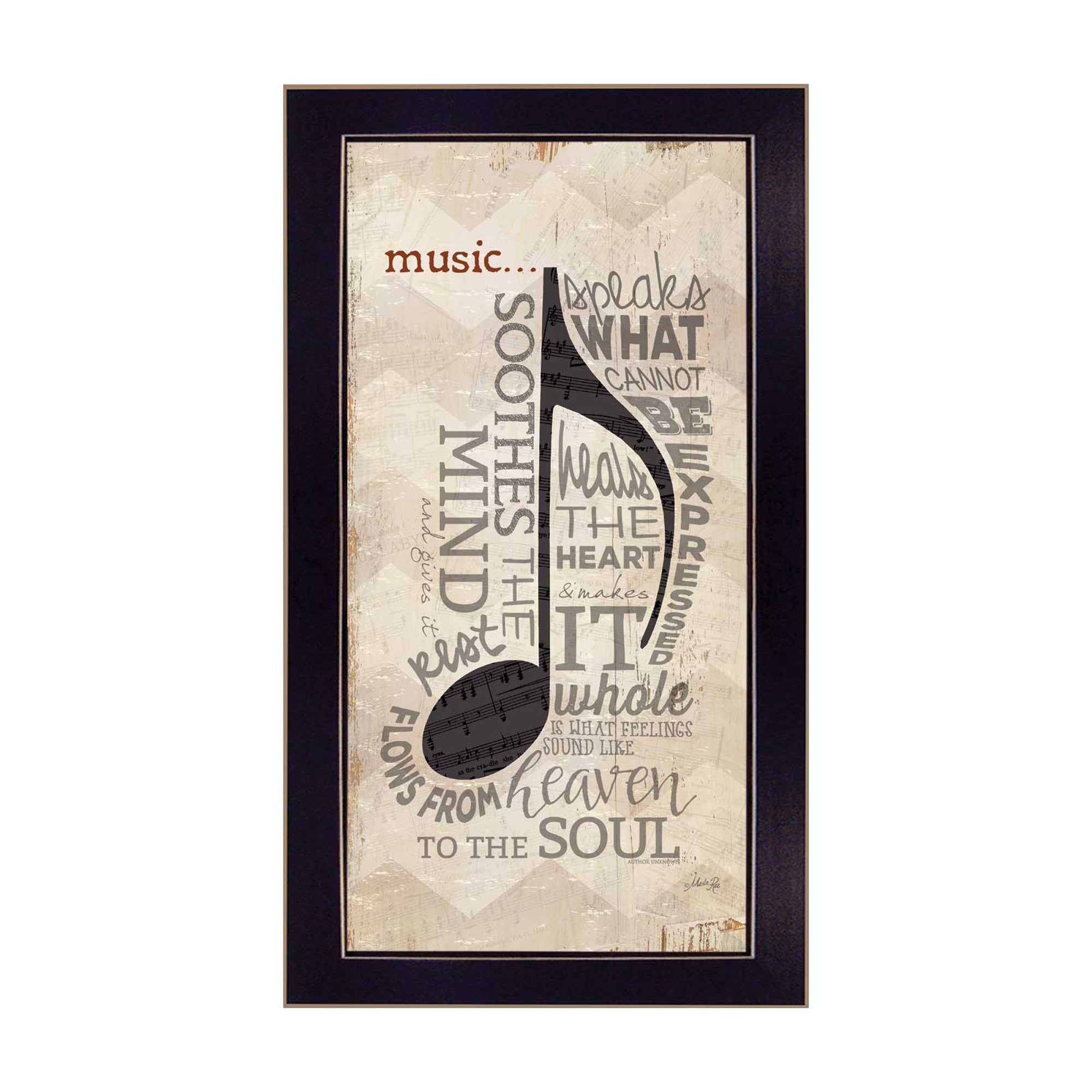 'Music' By Marla Rae, Printed Wall Art, Ready To Hang Framed Poster, Black Frame