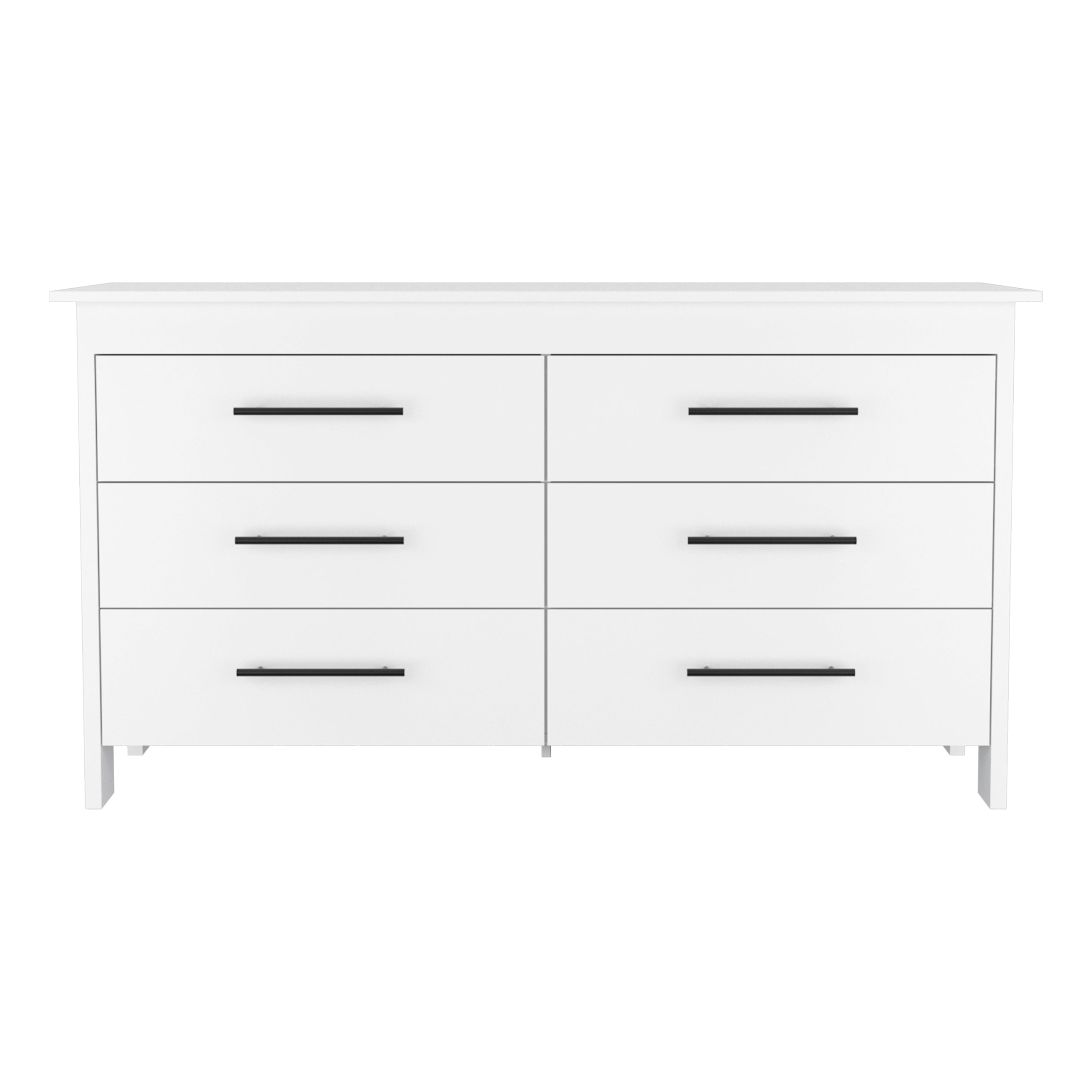 6 Drawer Double Dresser Wezz, Bedroom, White