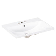24' Bathroom Vanity Top Only, White Basin, 3-Faucet Holes, 4' Faucet Available, Ceramic