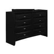Lucille Modern Black Wood Dresser with Spacious Drawers and Chambered Fronts