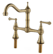 Double Handle Widespread Kitchen Faucet with Traditional Handles