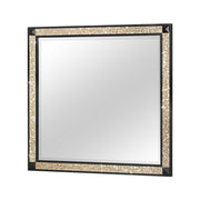LIVELY Black/Gold Mirror with Glitter Detail and Sleek Wood Frame