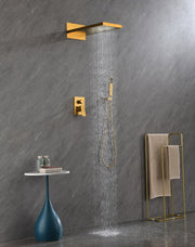 Shower System,Waterfall Rainfall Shower Head with Handheld, Shower Faucet Set for Bathroom Wall Mounted