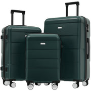 Hardshell Luggage Sets 3 Piece Double Spinner Wheels Suitcase with Handle Password Lock, Lightweight 20'+24'+28' Luggages