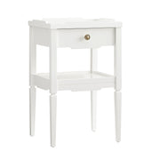 Foley White 1-Drawer Nightstand with Gold Accents, Solid Wood and MDF Construction, 16x16x26.25 Inches