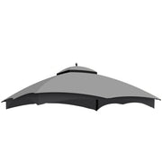 Replacement Canopy Top for Lowe's Allen Roth Heavy Duty Gazebo Roof Gazebo Top with Air Vent 10X12 Gazebo CoverReplacement Top Only (Grey)