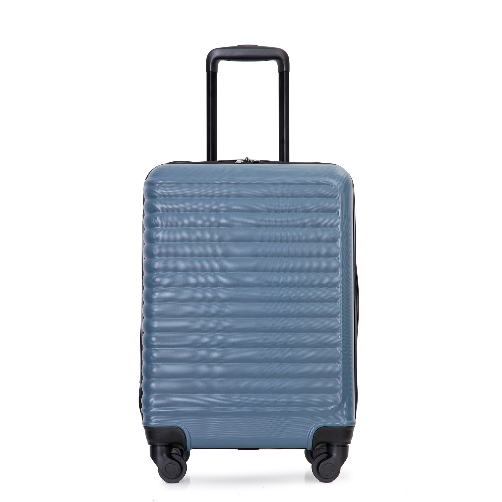 Lightweight 20' Carry-On Spinner Suitcase with 360° Wheels in Blue ABS