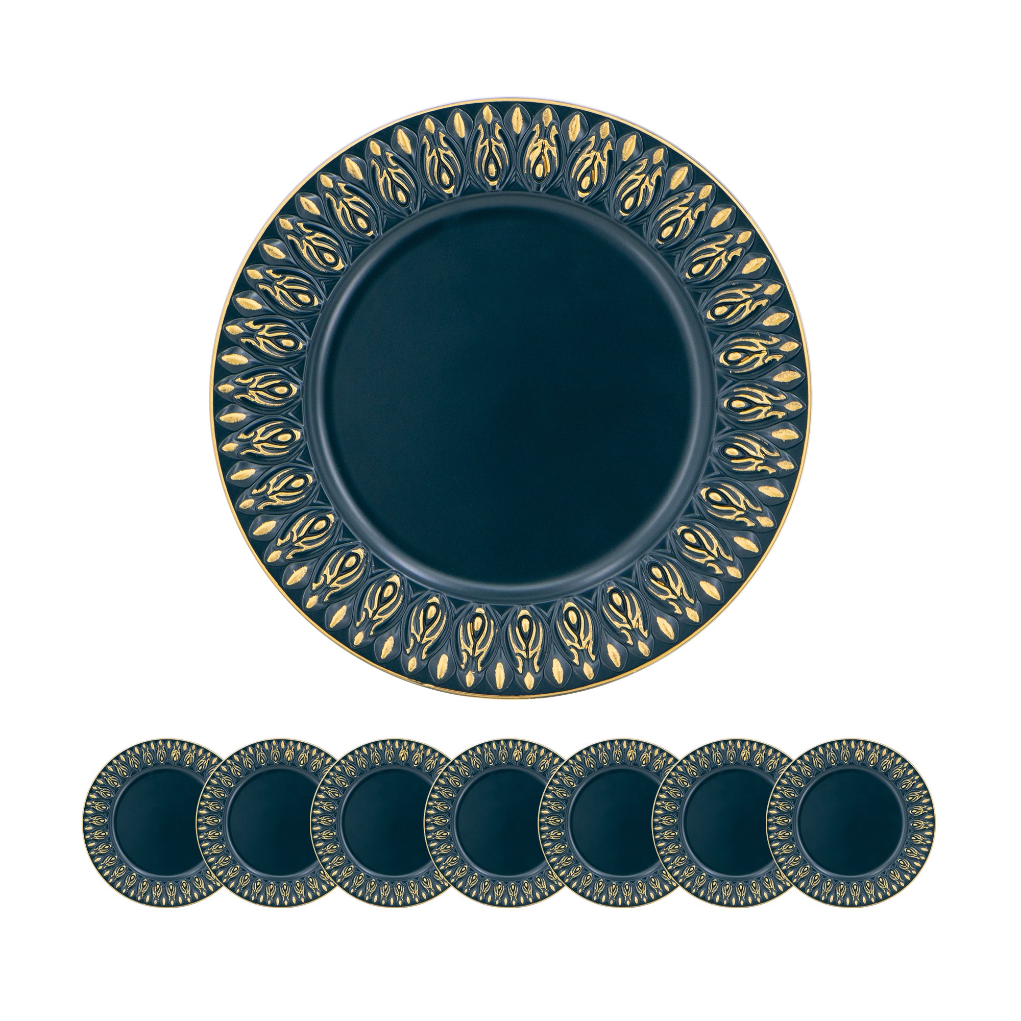 8 Pack Plastic Charger Plate, D14'