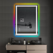 30x36 Inch Frameless LED Bathroom Mirror,Smart Mirror,RGB Backlight