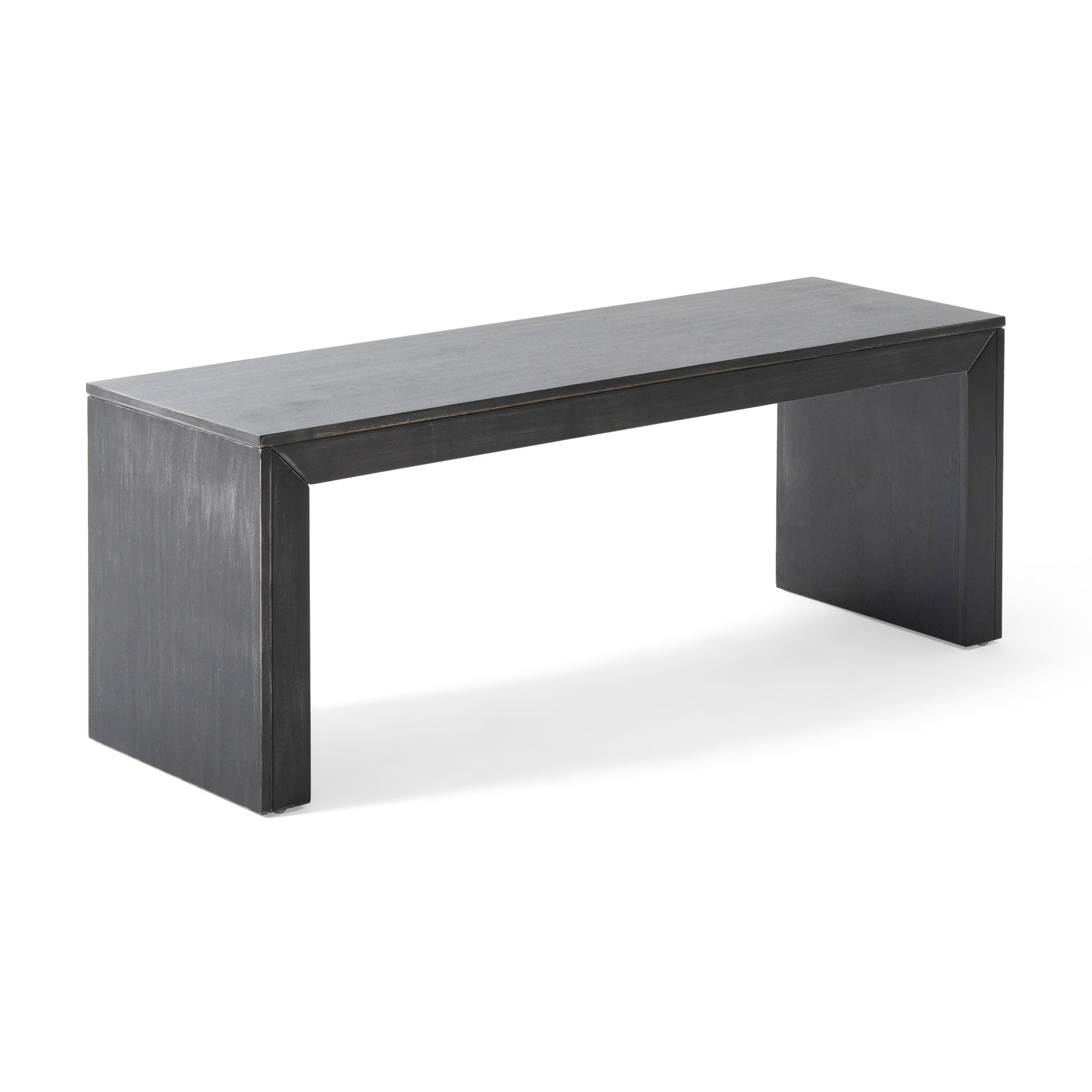 Farmhouse Style Acacia Wood Dining Bench Light Gray Oak Durable Rustic Design