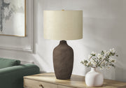 Lighting, 27'h, Table Lamp, Grey Ceramic, Beige Shade, Contemporary