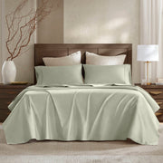 4 Pieces Cal King Sateen Sheet Set,Sage