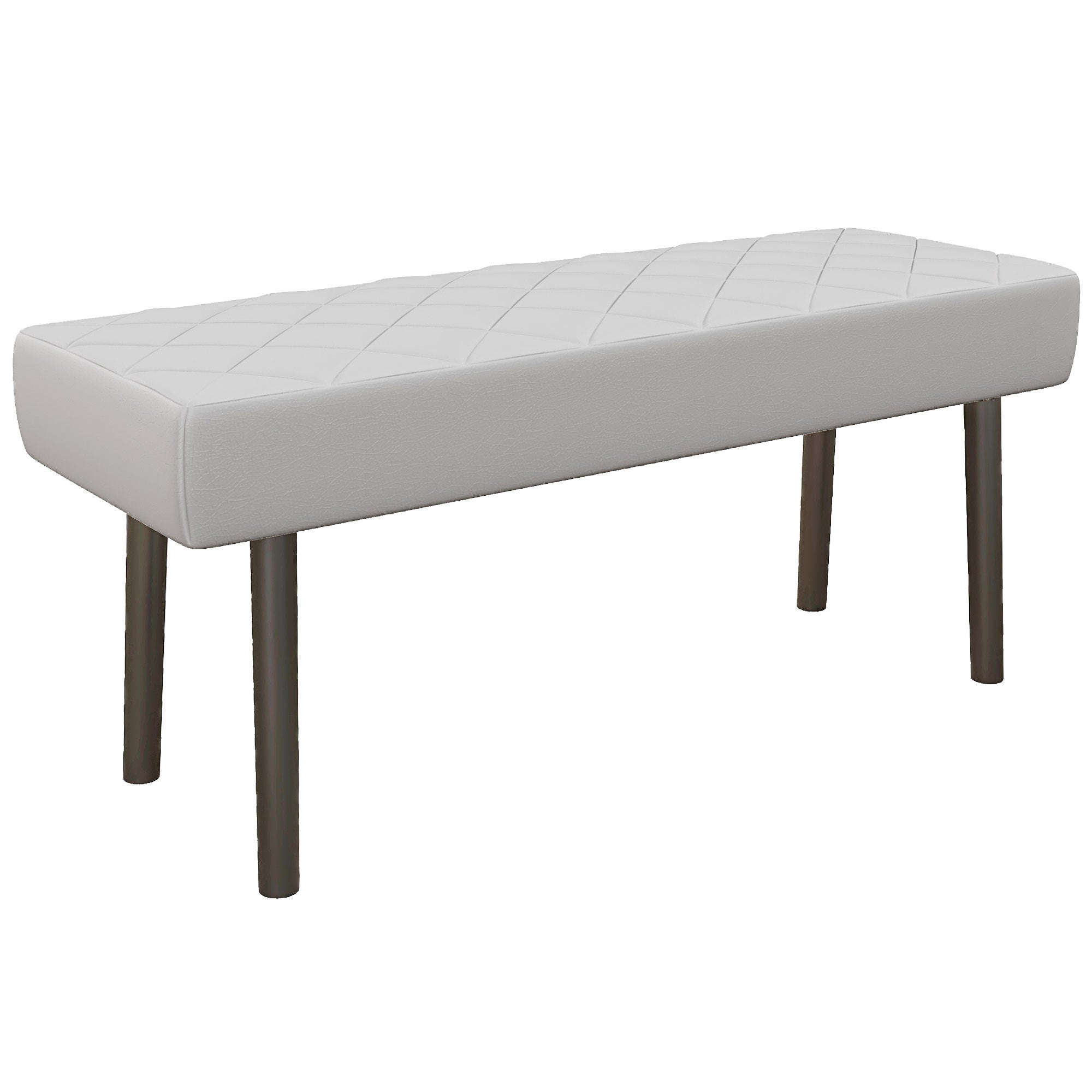 HOMCOM Modern Ottoman Bench, 39.4' Faux Leather Upholstered End of Bed Bench with Metal Legs and Padded Seat, Rectangular Entryway Bench, Gray