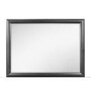 Civic Contemporary Gray Mirror with Wood Trim, Solid Wood and MDF, 46.5 x 34.5 inches