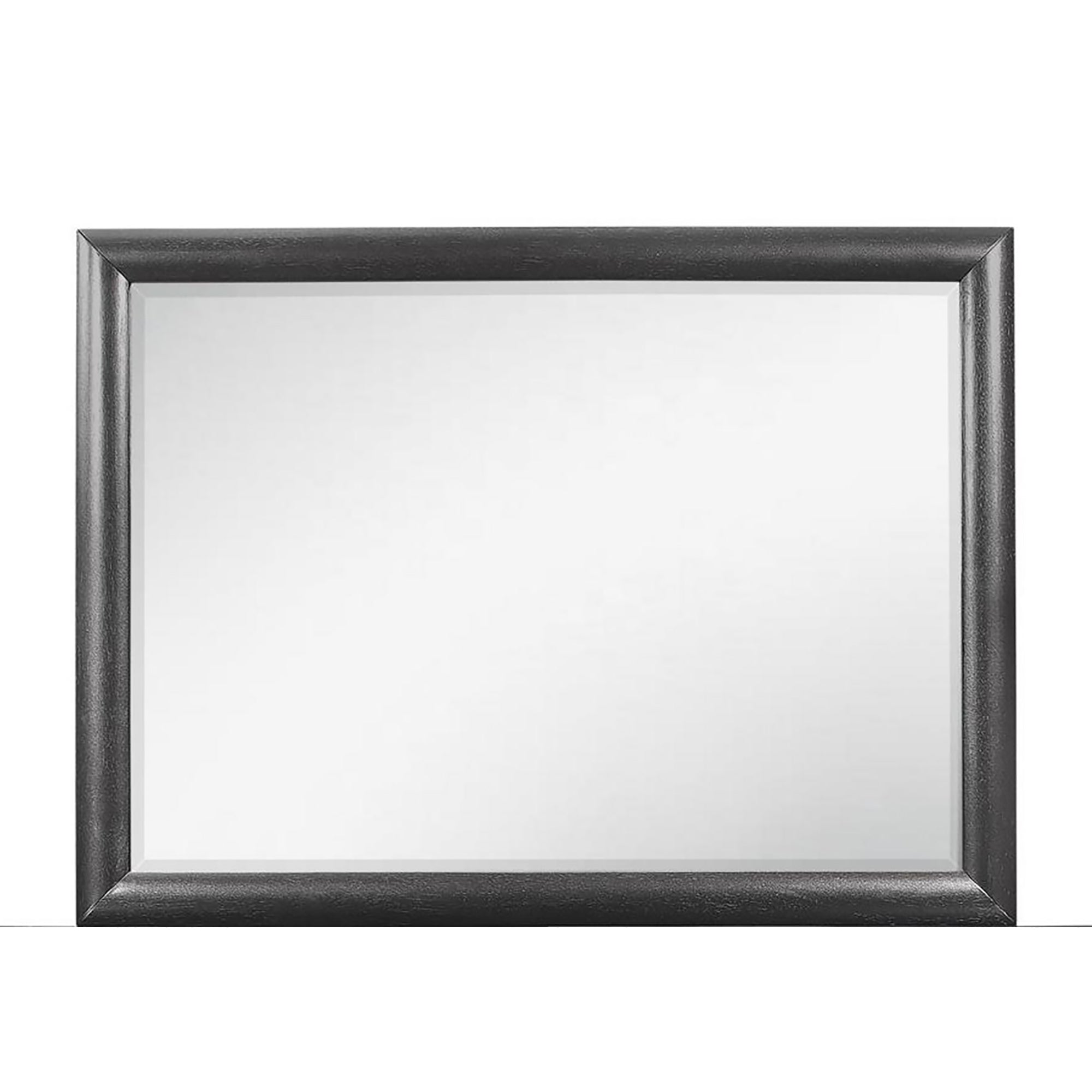 Civic Contemporary Gray Mirror with Wood Trim, Solid Wood and MDF, 46.5 x 34.5 inches