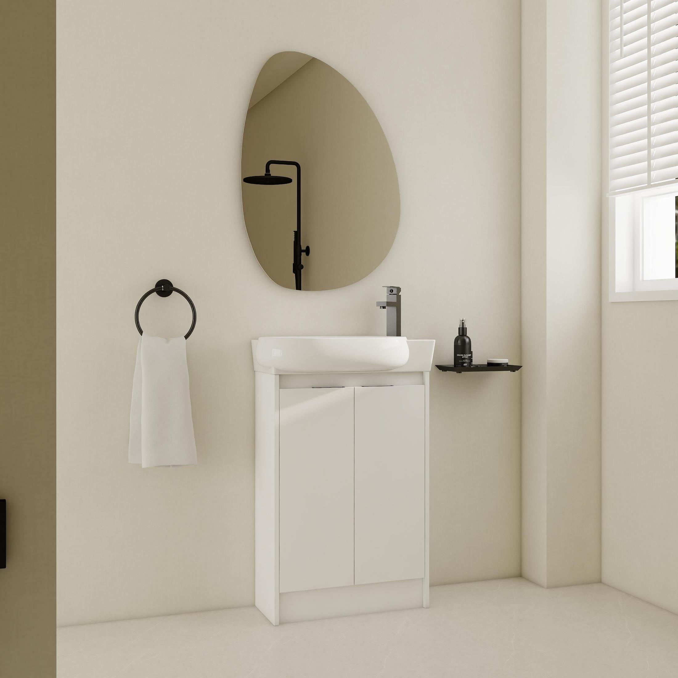 23' Freestanding Bathroom Vanity with Sink, Soft Close Doors