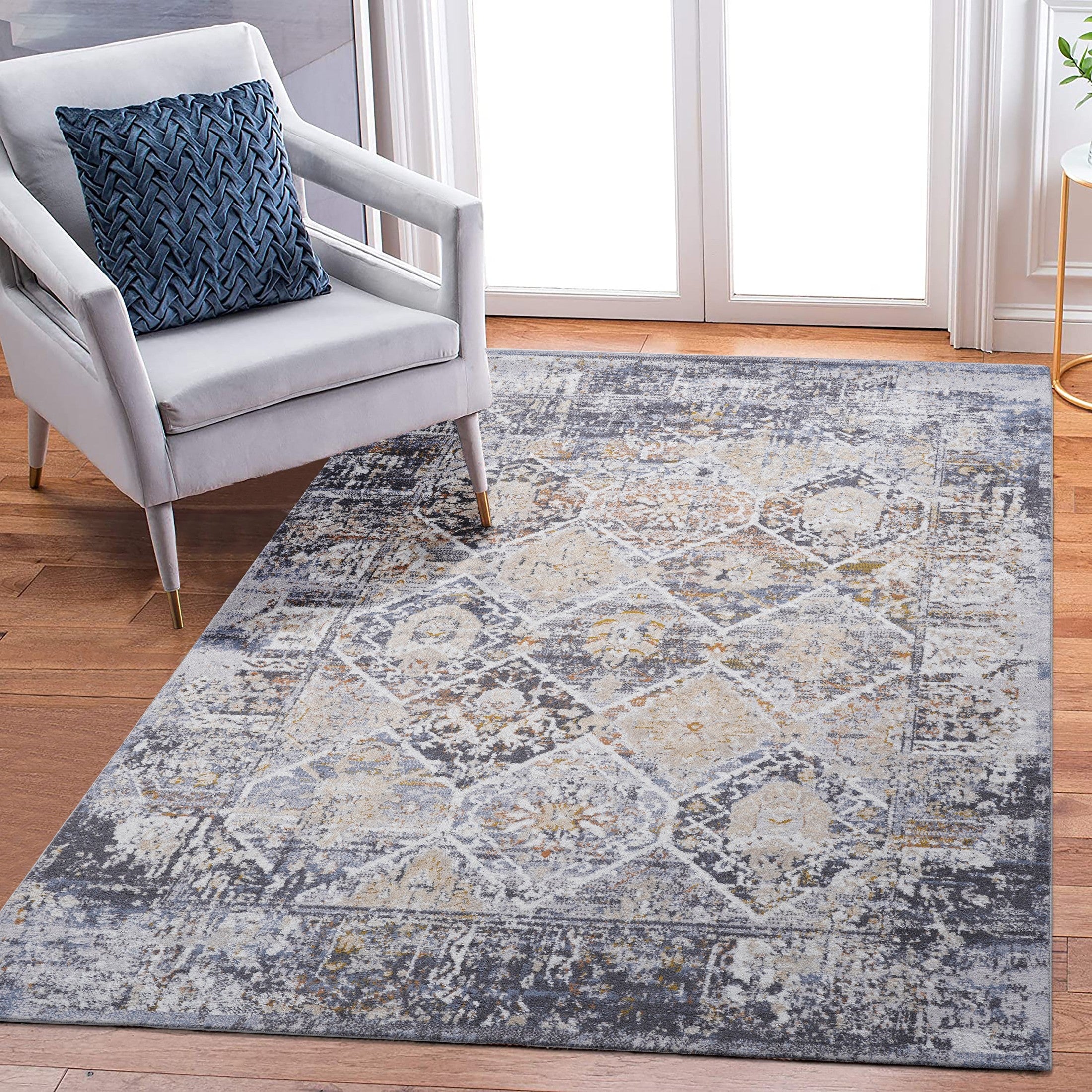 LOOM & LUXE Collection 8X10 Multi /Traditional Non-Shedding Living Room Bedroom Dining Home Office Stylish and Stain Resistant Area Rug