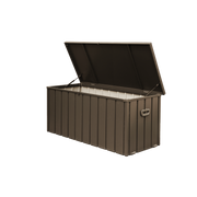 150 Gallon Outdoor Storage Deck Box Waterproof, Large Patio Storage Bin for Outside Cushions, Throw Pillows, Garden Tools, Lockable (Dark Brown)
