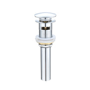 Bathroom Sink Drain with Overflow, Vessel Sink Lavatory Vanity Pop Up Drain Stopper, 304 Stainless Steel