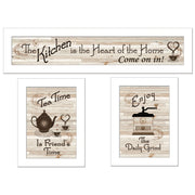 'Kitchen Friendship Collection III' 3-Piece Vignette by Millwork Engineering, White Frame