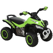 Aosom NO Power Kids Ride On Push Car, Ride Racer, Foot-to-floor Sliding Car, Walking ATV Toy with Music, Lights, for 1.5-3 Years Old, Green